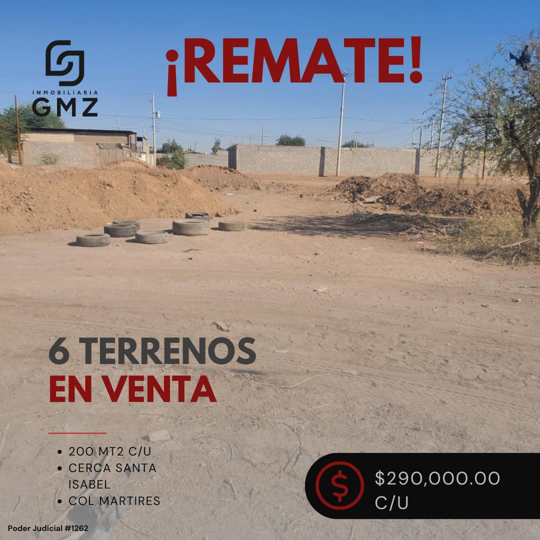 6 terrenos en venta